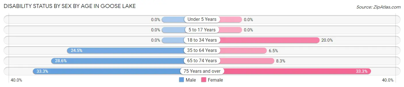 Disability Status by Sex by Age in Goose Lake