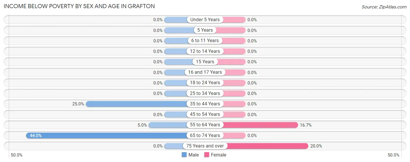 Income Below Poverty by Sex and Age in Grafton