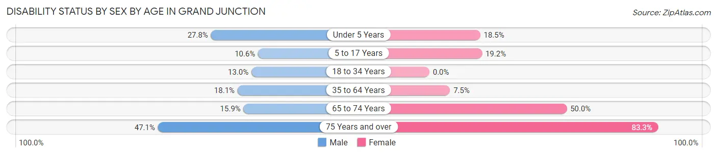 Disability Status by Sex by Age in Grand Junction