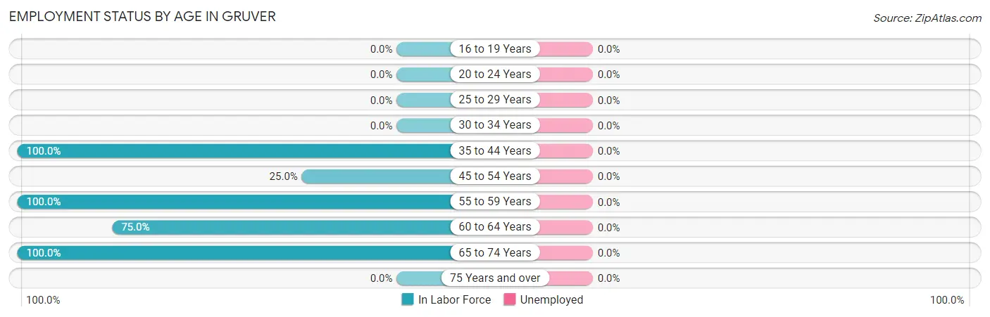 Employment Status by Age in Gruver