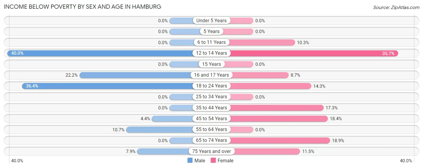 Income Below Poverty by Sex and Age in Hamburg