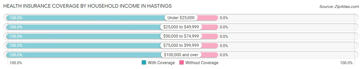 Health Insurance Coverage by Household Income in Hastings