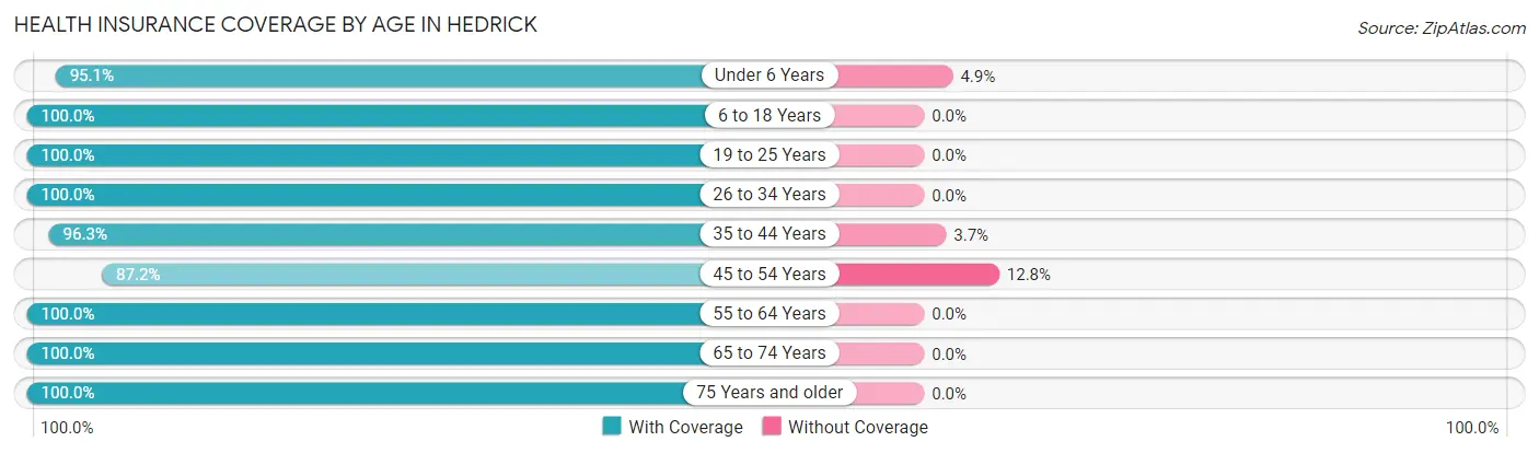 Health Insurance Coverage by Age in Hedrick