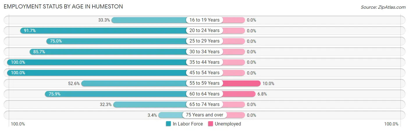 Employment Status by Age in Humeston