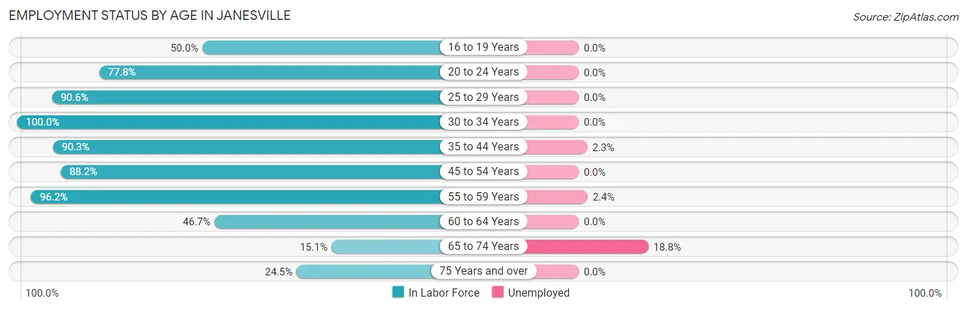 Employment Status by Age in Janesville