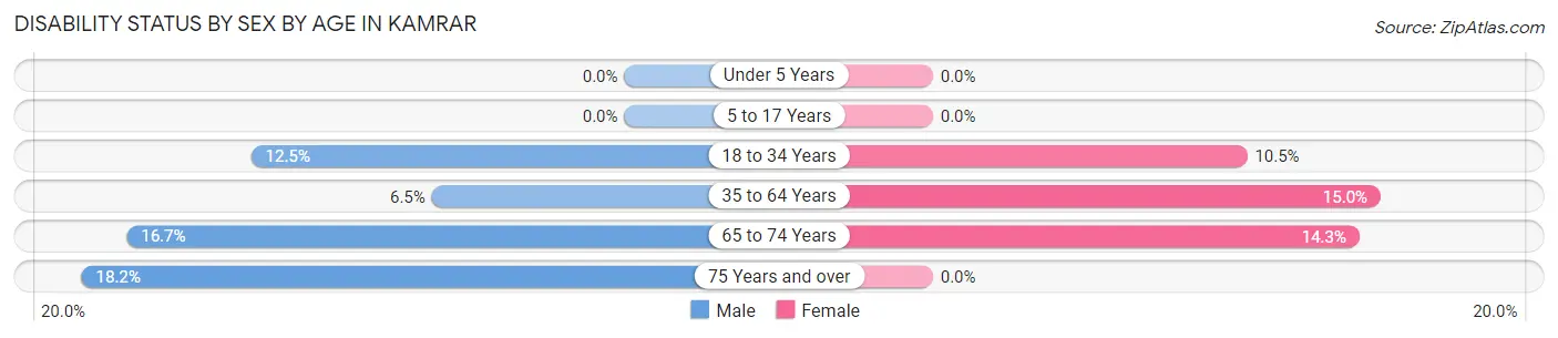 Disability Status by Sex by Age in Kamrar