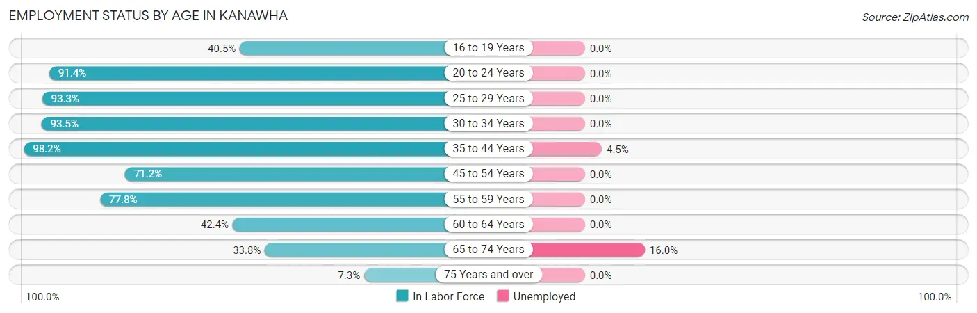 Employment Status by Age in Kanawha