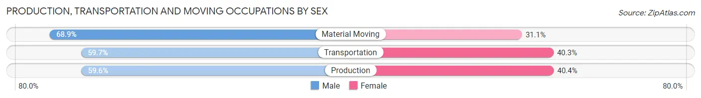 Production, Transportation and Moving Occupations by Sex in Lake Mills