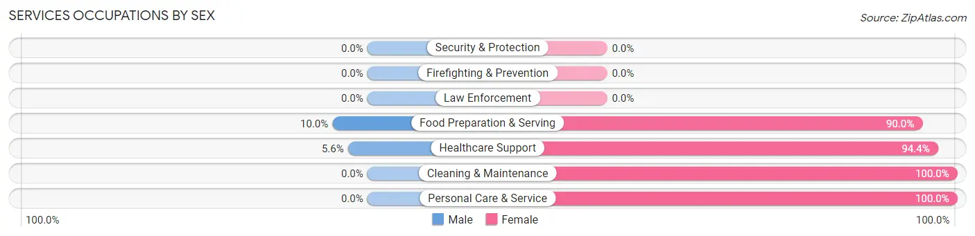 Services Occupations by Sex in Lime Springs