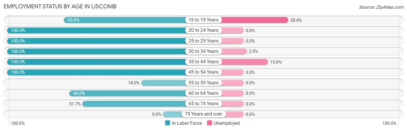 Employment Status by Age in Liscomb