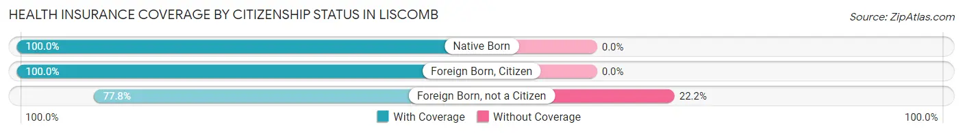 Health Insurance Coverage by Citizenship Status in Liscomb