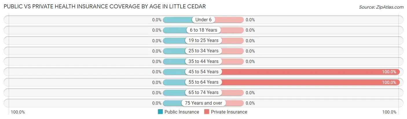 Public vs Private Health Insurance Coverage by Age in Little Cedar