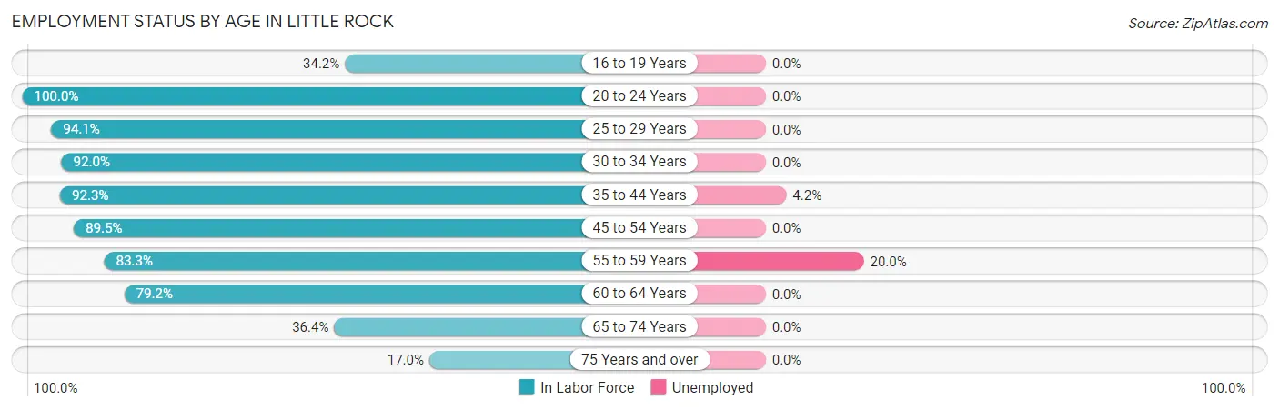 Employment Status by Age in Little Rock