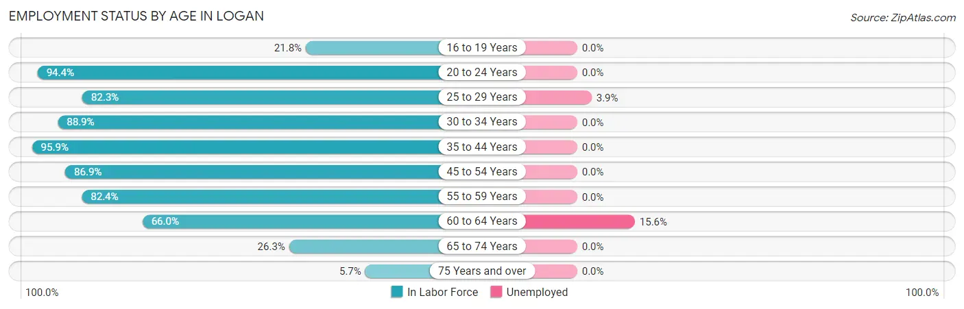 Employment Status by Age in Logan
