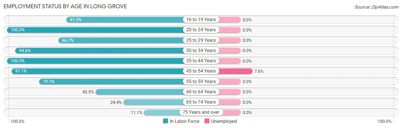 Employment Status by Age in Long Grove
