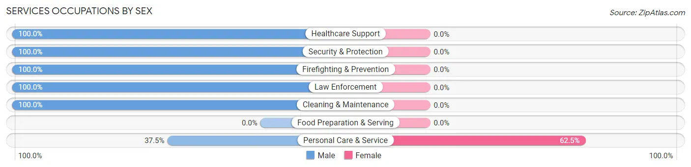 Services Occupations by Sex in Long Grove