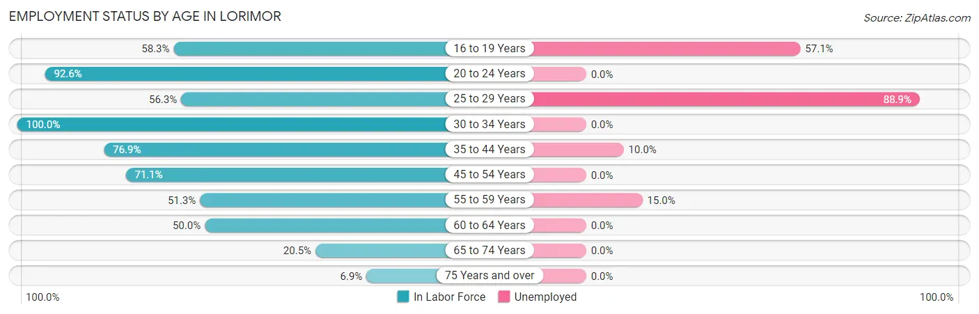 Employment Status by Age in Lorimor