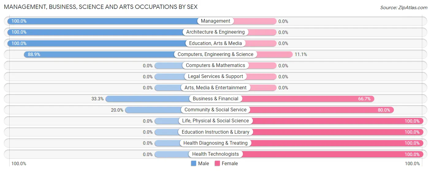 Management, Business, Science and Arts Occupations by Sex in Lorimor