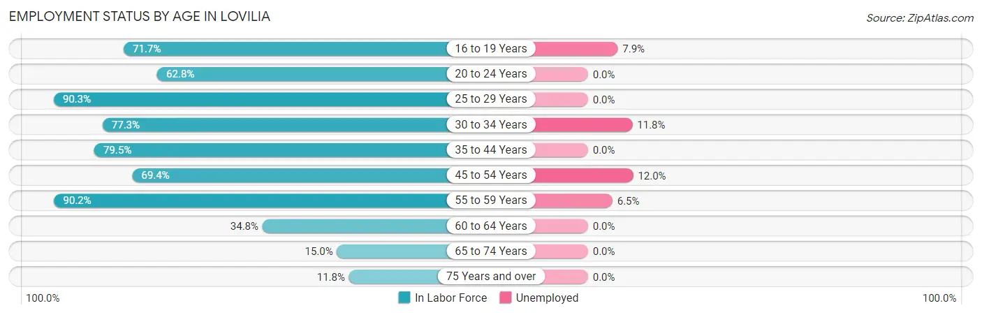 Employment Status by Age in Lovilia