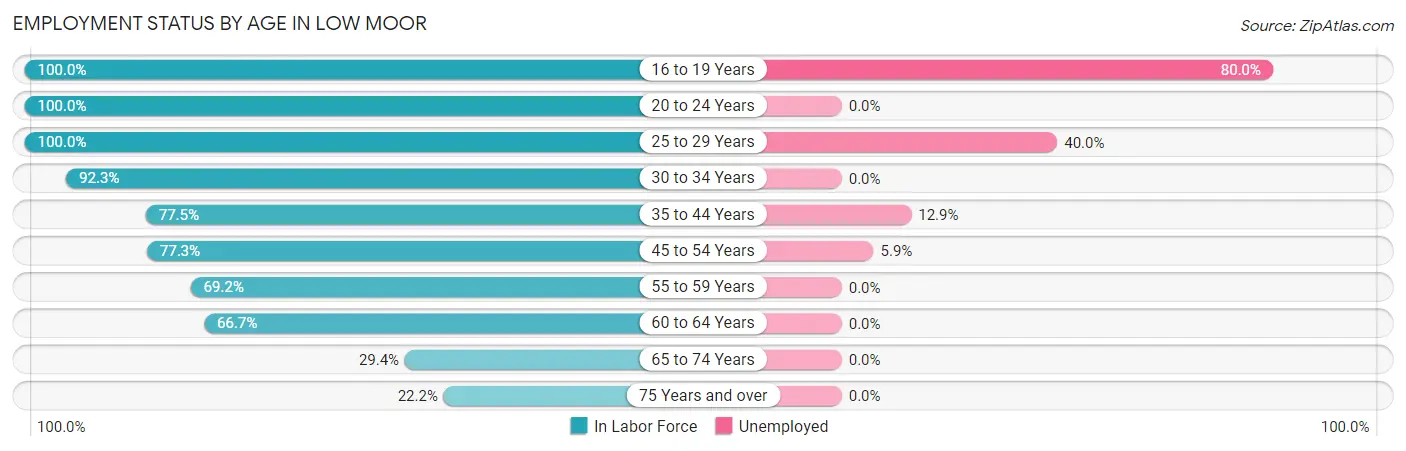 Employment Status by Age in Low Moor