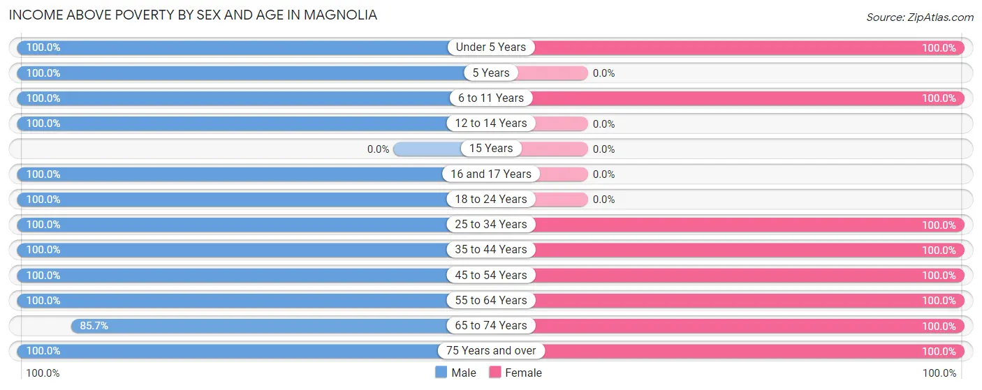Income Above Poverty by Sex and Age in Magnolia