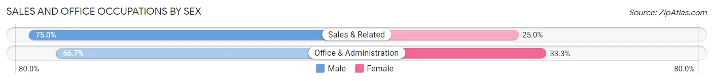 Sales and Office Occupations by Sex in Manilla