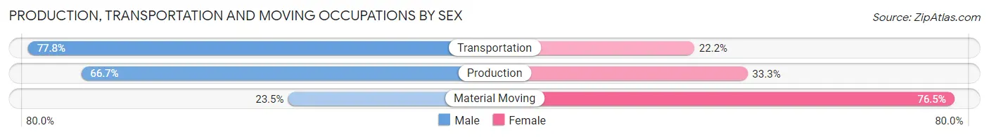 Production, Transportation and Moving Occupations by Sex in Marathon