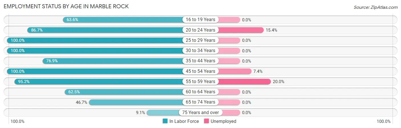 Employment Status by Age in Marble Rock