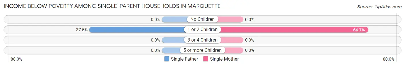 Income Below Poverty Among Single-Parent Households in Marquette