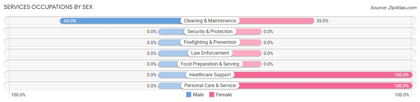 Services Occupations by Sex in Martelle