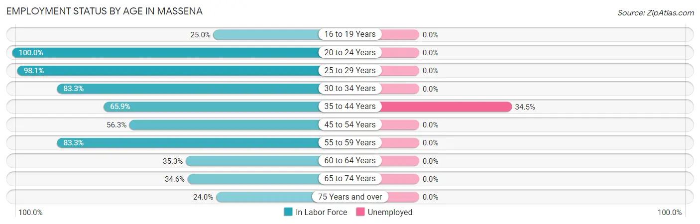 Employment Status by Age in Massena