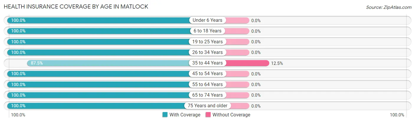 Health Insurance Coverage by Age in Matlock