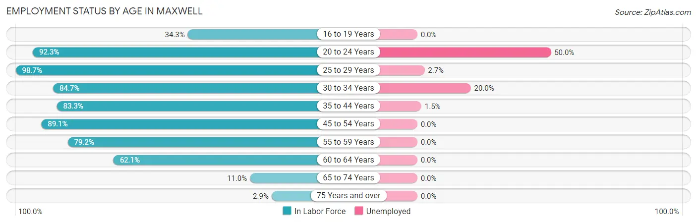 Employment Status by Age in Maxwell