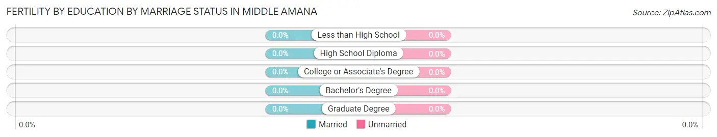 Female Fertility by Education by Marriage Status in Middle Amana