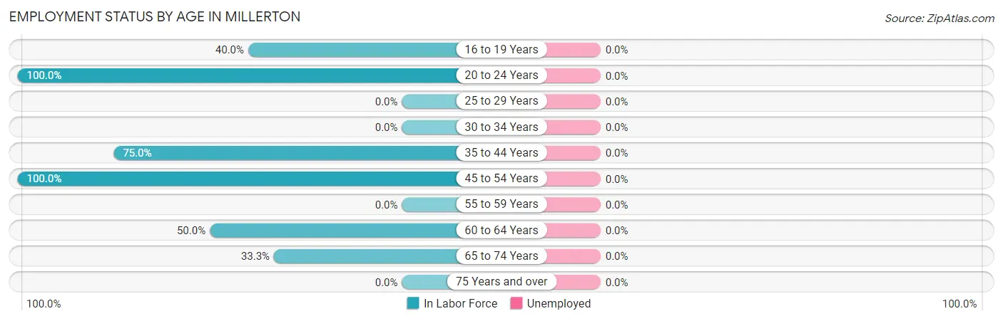 Employment Status by Age in Millerton