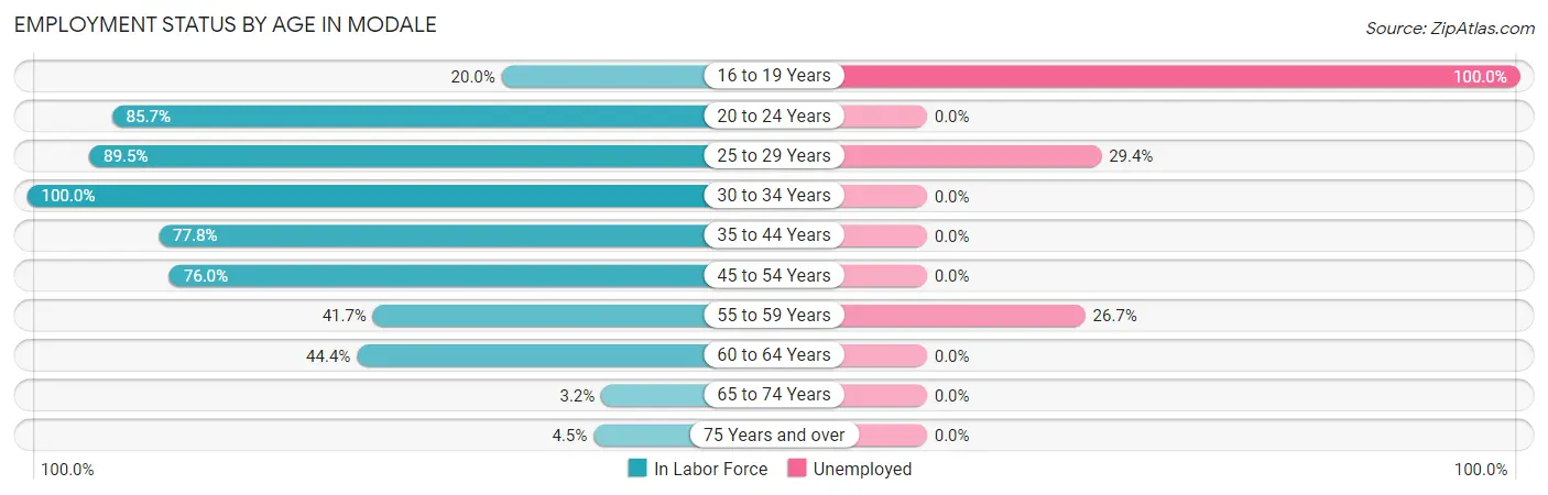 Employment Status by Age in Modale