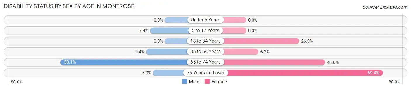 Disability Status by Sex by Age in Montrose