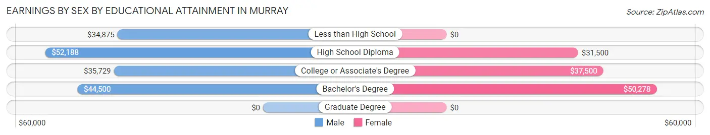 Earnings by Sex by Educational Attainment in Murray