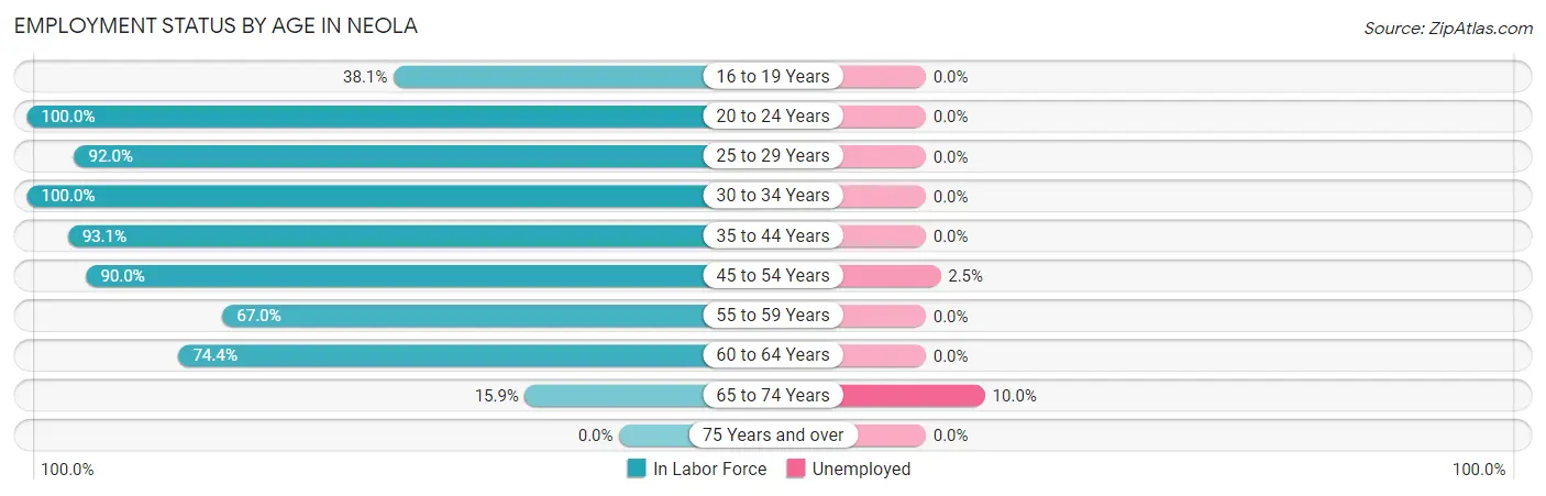 Employment Status by Age in Neola