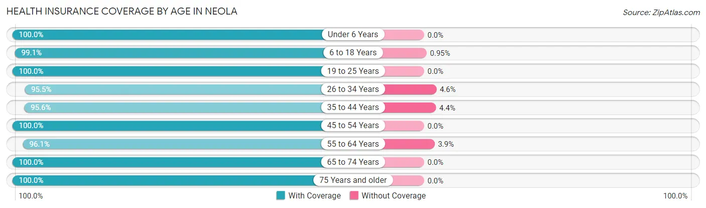 Health Insurance Coverage by Age in Neola