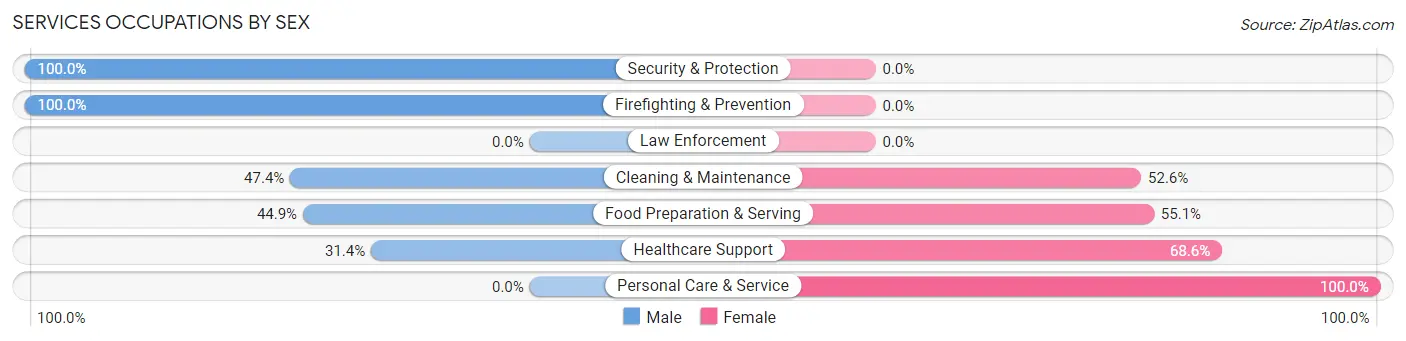 Services Occupations by Sex in Nevada