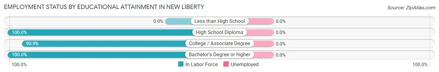 Employment Status by Educational Attainment in New Liberty
