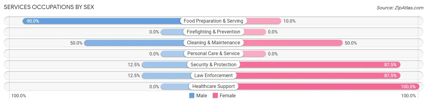 Services Occupations by Sex in New Market