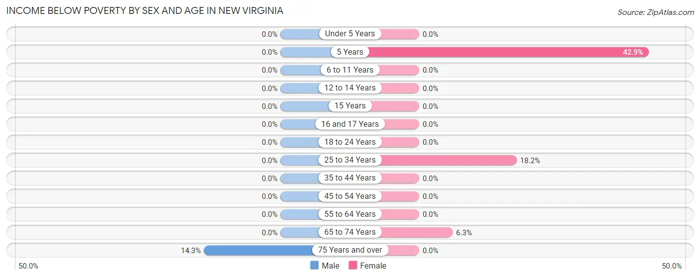 Income Below Poverty by Sex and Age in New Virginia