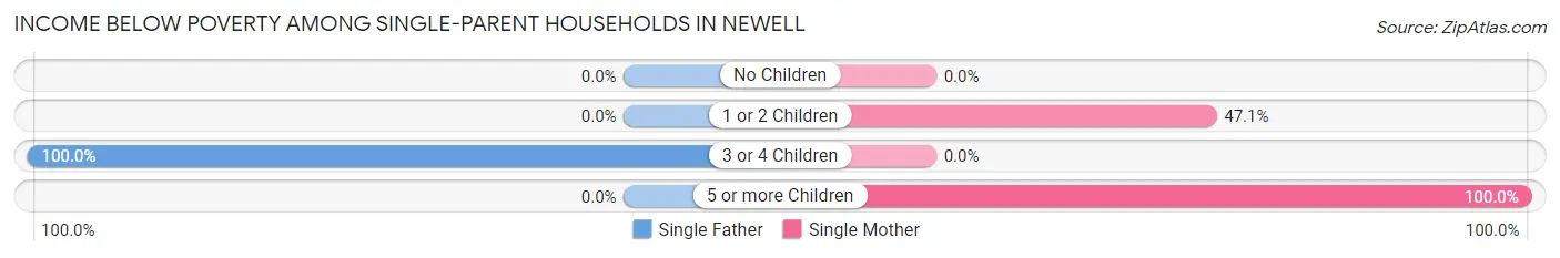 Income Below Poverty Among Single-Parent Households in Newell