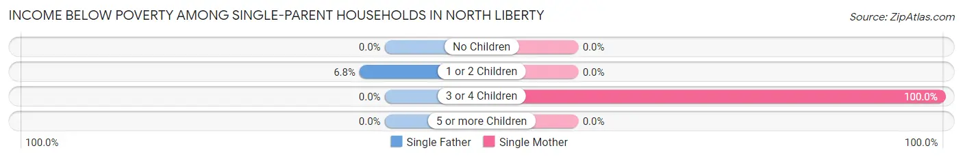 Income Below Poverty Among Single-Parent Households in North Liberty