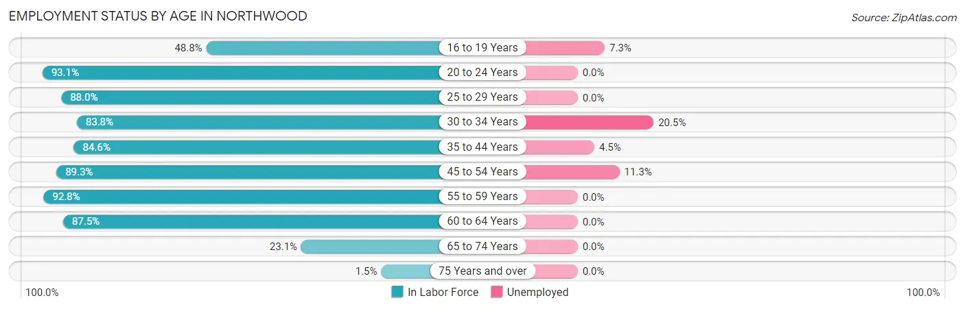 Employment Status by Age in Northwood