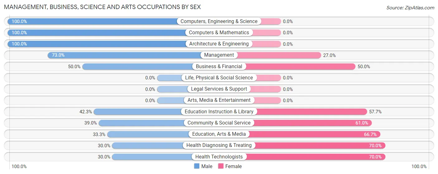 Management, Business, Science and Arts Occupations by Sex in Odebolt