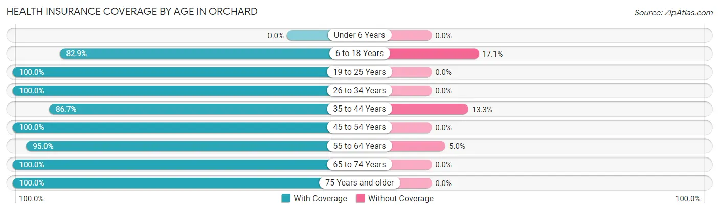 Health Insurance Coverage by Age in Orchard