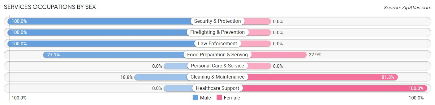 Services Occupations by Sex in Osceola